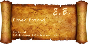 Ebner Botond névjegykártya